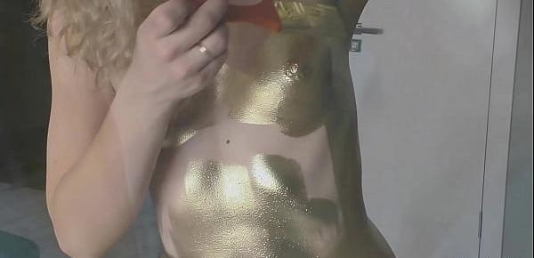  Paints Herself and Rides a Cock - Deepthroat and Doggystyle Fuck - Laloka4you